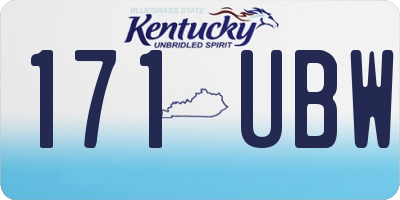 KY license plate 171UBW