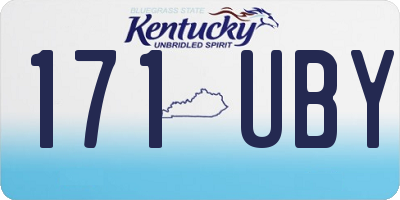 KY license plate 171UBY