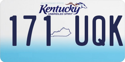 KY license plate 171UQK