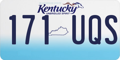 KY license plate 171UQS