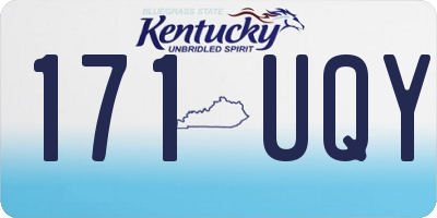 KY license plate 171UQY