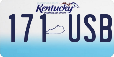 KY license plate 171USB