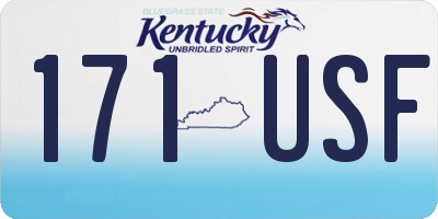 KY license plate 171USF