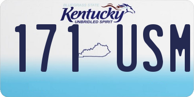 KY license plate 171USM