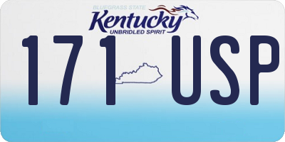 KY license plate 171USP