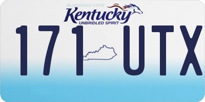 KY license plate 171UTX