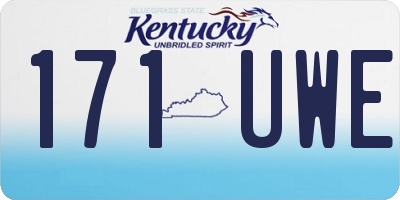 KY license plate 171UWE