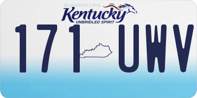 KY license plate 171UWV
