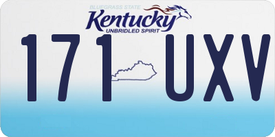 KY license plate 171UXV