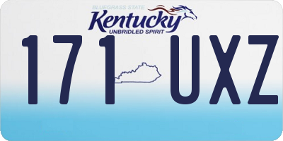 KY license plate 171UXZ