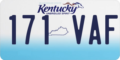 KY license plate 171VAF