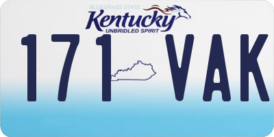 KY license plate 171VAK