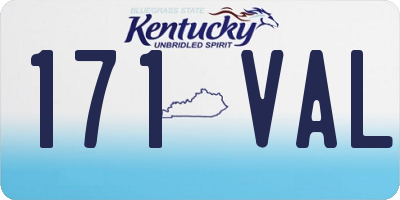 KY license plate 171VAL