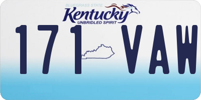 KY license plate 171VAW