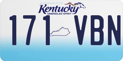 KY license plate 171VBN