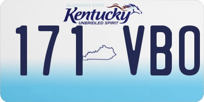 KY license plate 171VBO