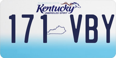 KY license plate 171VBY