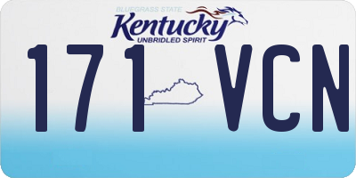 KY license plate 171VCN