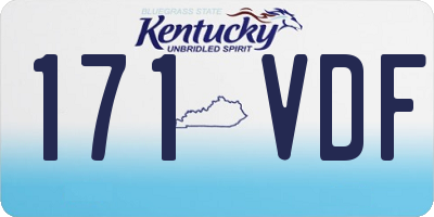 KY license plate 171VDF