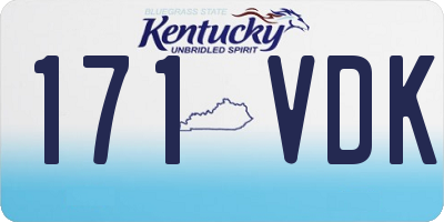 KY license plate 171VDK