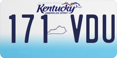 KY license plate 171VDU