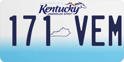 KY license plate 171VEM