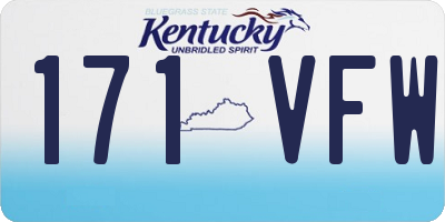 KY license plate 171VFW