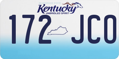 KY license plate 172JCO