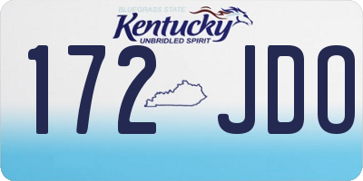 KY license plate 172JDO