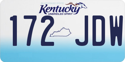 KY license plate 172JDW