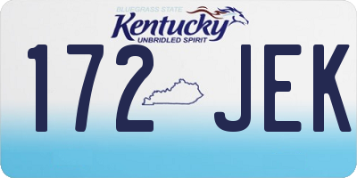 KY license plate 172JEK