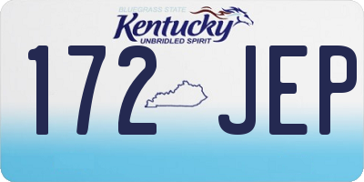 KY license plate 172JEP