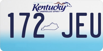 KY license plate 172JEU