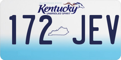 KY license plate 172JEV