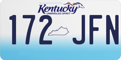 KY license plate 172JFN