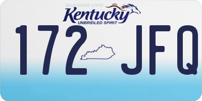 KY license plate 172JFQ