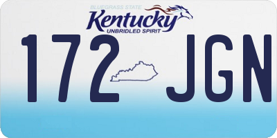KY license plate 172JGN