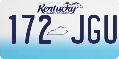 KY license plate 172JGU