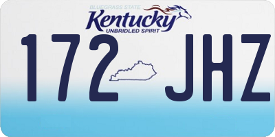 KY license plate 172JHZ