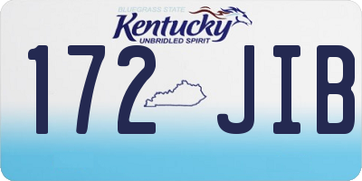 KY license plate 172JIB