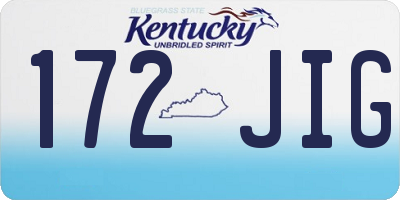 KY license plate 172JIG