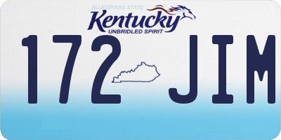 KY license plate 172JIM