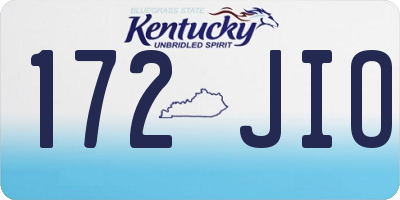 KY license plate 172JIO