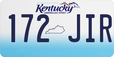 KY license plate 172JIR