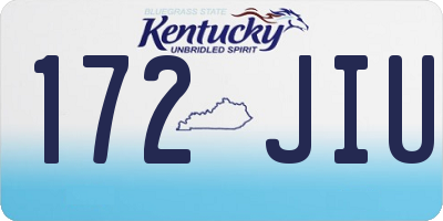 KY license plate 172JIU