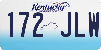 KY license plate 172JLW