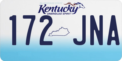 KY license plate 172JNA