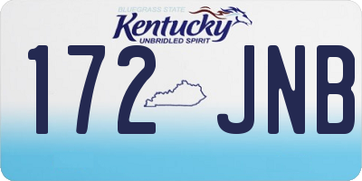 KY license plate 172JNB