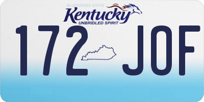 KY license plate 172JOF