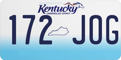 KY license plate 172JOG
